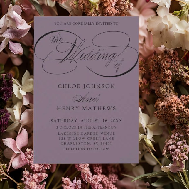 Invitation Mariage Classique Romantique avec Calligraphie et  (Créateur téléchargé)