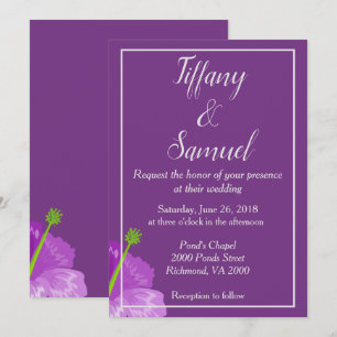Invitation Mariage classique Royal violet
