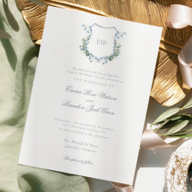Invitation Mariage classique traditionnel au blason vintage (Créateur téléchargé)