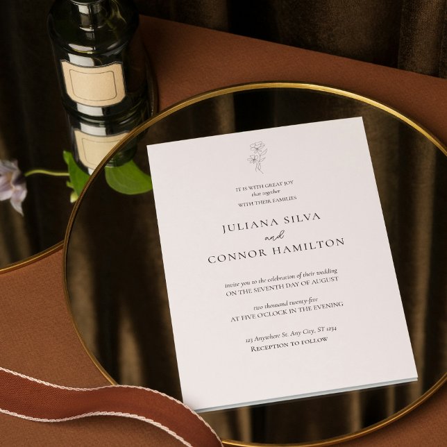 Invitation Mariage classique Vieux argent (Créateur téléchargé)