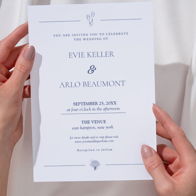 Invitation Mariage classique Vieux argent (Créateur téléchargé)