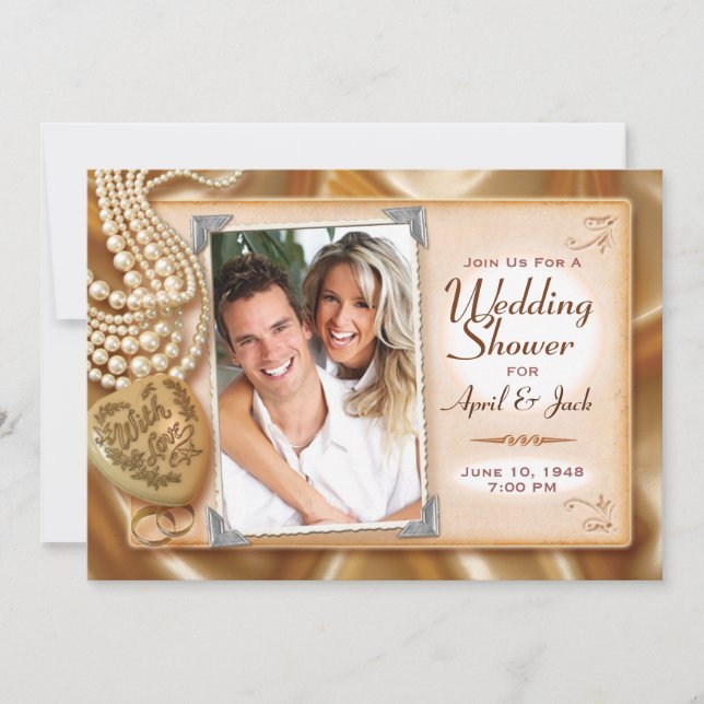 Invitation Mariage classique Vintage / Douche Fiançailles (Devant)