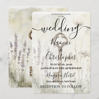 Invitation Mariage clé vintage personnalisée