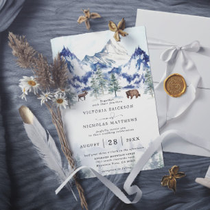 Invitation Mariage Code QR Budget Arbre de la Forêt de Montag