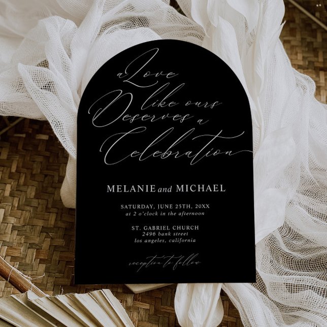 Invitation Mariage code QR calligraphie de script Classique B (Créateur téléchargé)
