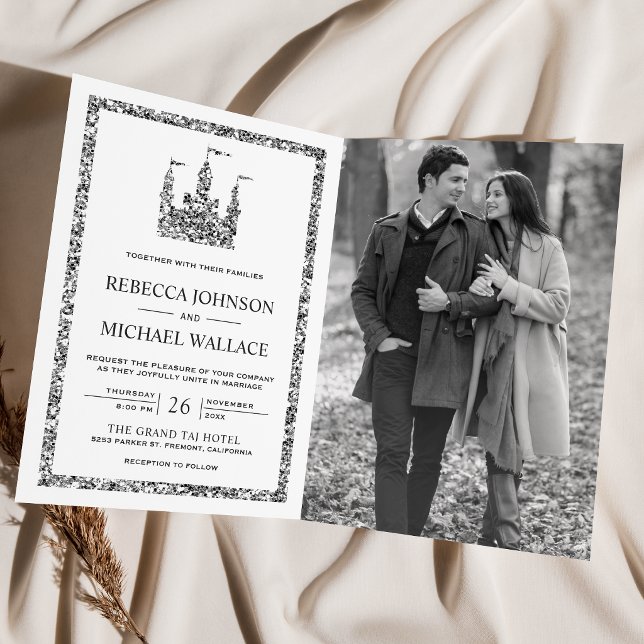 Invitation Mariage Code QR Carrosse Château de Contes de Fées (Créateur téléchargé)