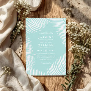 Invitation Mariage Code QR Élégant Chic Plage Tropicale Palmi
