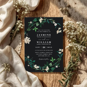 Invitation Mariage Code QR Élégant Rustique Floral Hydrangea