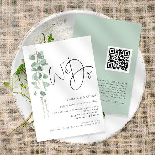 Invitation Mariage Code QR Eucalyptus Moderne Nous Faisons