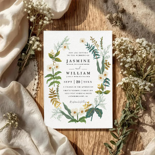 Invitation Mariage code QR floral de la guirlande de prairie 