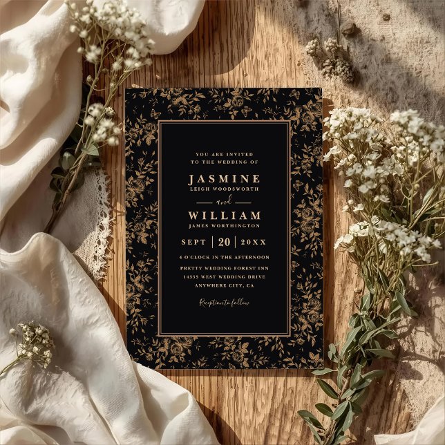 Invitation Mariage Code QR Floral en Dentelle de Jardin Vinta (Créateur téléchargé)