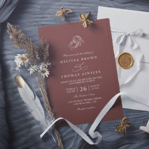 Invitation Mariage Code QR Rustique Fer à Cheval Minimaliste