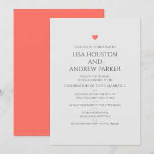 Invitation Mariage Cœur de Corail