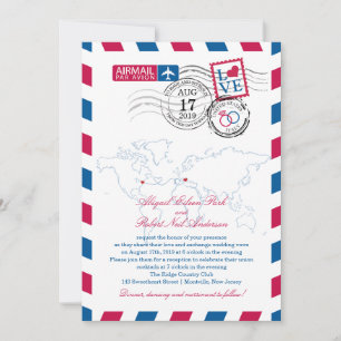 Invitation Mariage Coeur du New Jersey et Italie