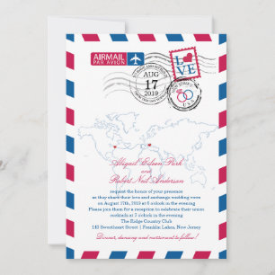 Invitation Mariage Coeur du New Jersey et Italie