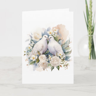 Invitation Mariage Colombes Blanches Aquarelle