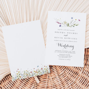 Invitation Mariage coloré Dainty Fleurs sauvages