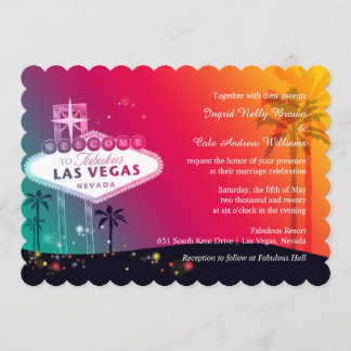Invitation Mariage coloré Las Vegas Strip