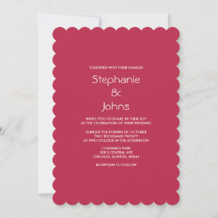 Invitation Mariage Coloré Lumineux Minimaliste Magenta Rose
