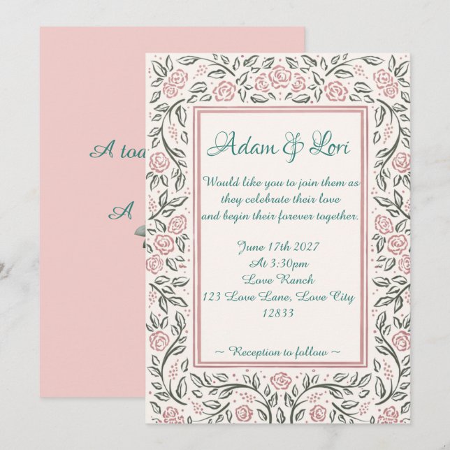 Invitation Mariage commence aujourd'hui pour toujours (Devant / Derrière)