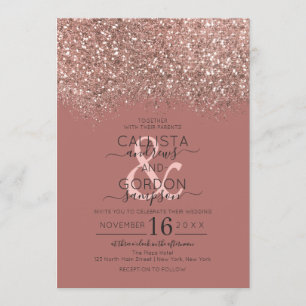 Invitation Mariage Confetti de la Parties scintillant d'or Ro