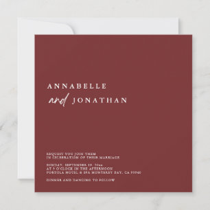 Invitation Mariage contemporain de la Bourgogne moderne