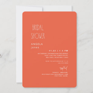 Invitation Mariage Contemporain Rond Shower Orange