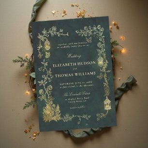 Invitation Mariage Contes de Fées Lanterne Verte Fée
