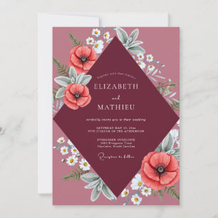 Invitation Mariage Corail Poppy Bourgogne