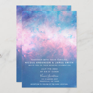 Invitation Mariage Cosmton Cosmton Cosmic Candy Sky rose & Bl