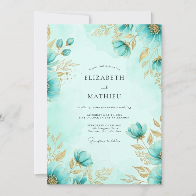Invitation Mariage Côté Teinté de Lustre (Devant)