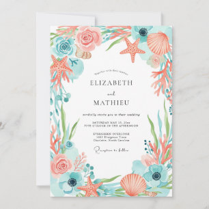 Invitation Mariage Côtes de Corail Fantaisistes
