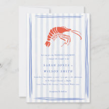 Mariage côtier au crabe rayé rouge et bleu rétro
