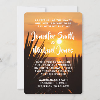 Invitation Mariage coucher de soleil
