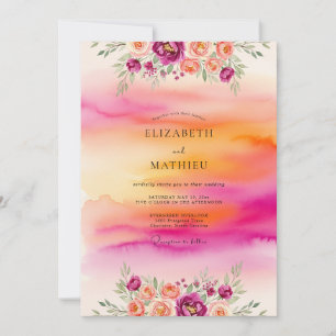 Invitation Mariage Coucher de Soleil Tropical Éblouissant Mag