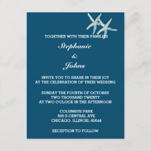 Invitation Mariage couleur bleu bleu bleu bleu bleu de l'océa