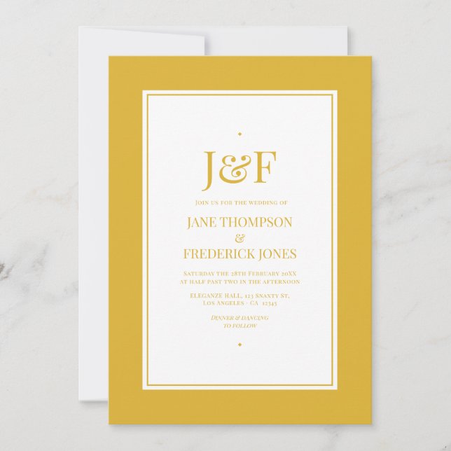 Invitation Mariage Couleur Cadran Solaire (Devant)