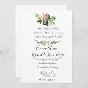 Invitation Mariage couleur d'aquarelle noir