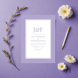 Invitation Mariage couleur Lavender numérique
