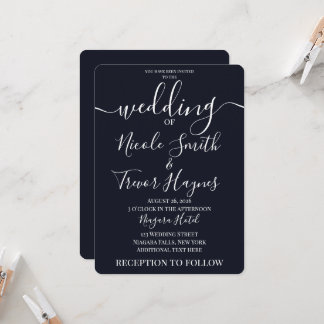 Invitation Mariage Couleur Uni Minimaliste Personnalisé