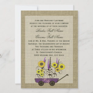 Invitation Mariage Country Wagon & Burlap