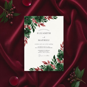 Invitation Mariage Coup de Pinceau Émeraude