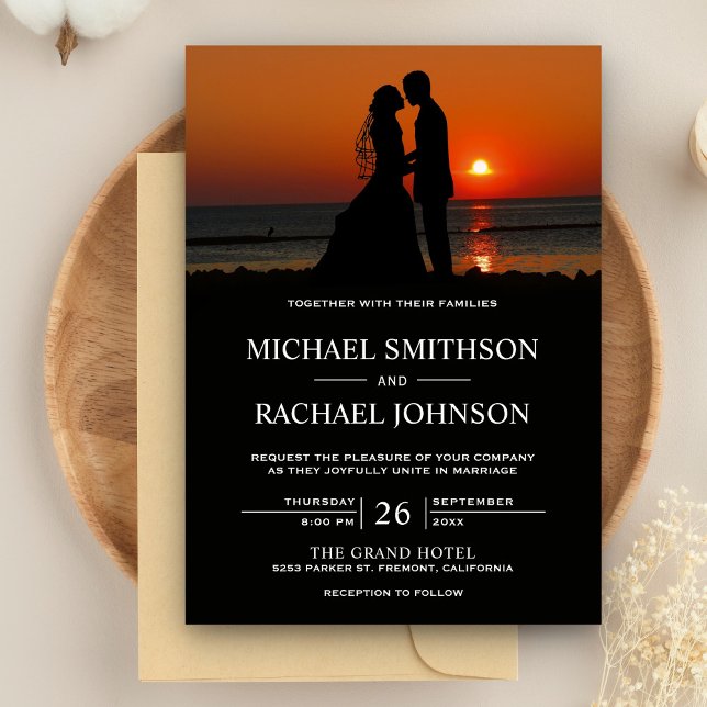 Invitation Mariage Couple Plage Coucher de Soleil Romantique (Créateur téléchargé)