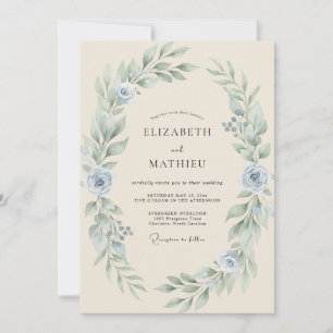 Invitation Mariage Couronne Argenté Clair
