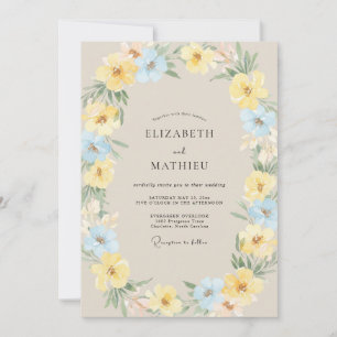 Invitation Mariage Couronne Azurée Citron