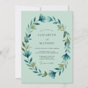 Invitation Mariage Couronne Azurée Mousse de Mer
