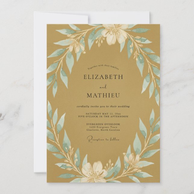 Invitation Mariage Couronne d'Ambre (Devant)