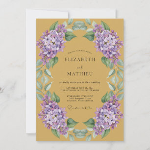 Invitation Mariage Couronne de Lilas Moutarde