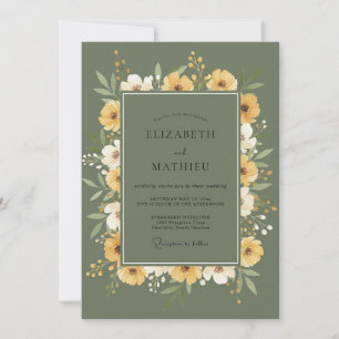 Invitation Mariage Couronne de Moutarde Olive