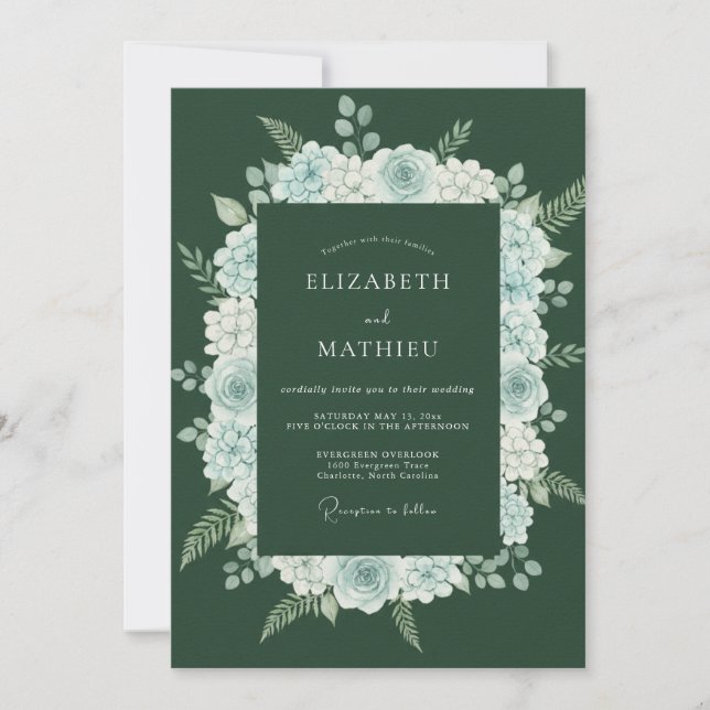 Invitation Mariage Couronne de Poudre de Chasseur (Devant)